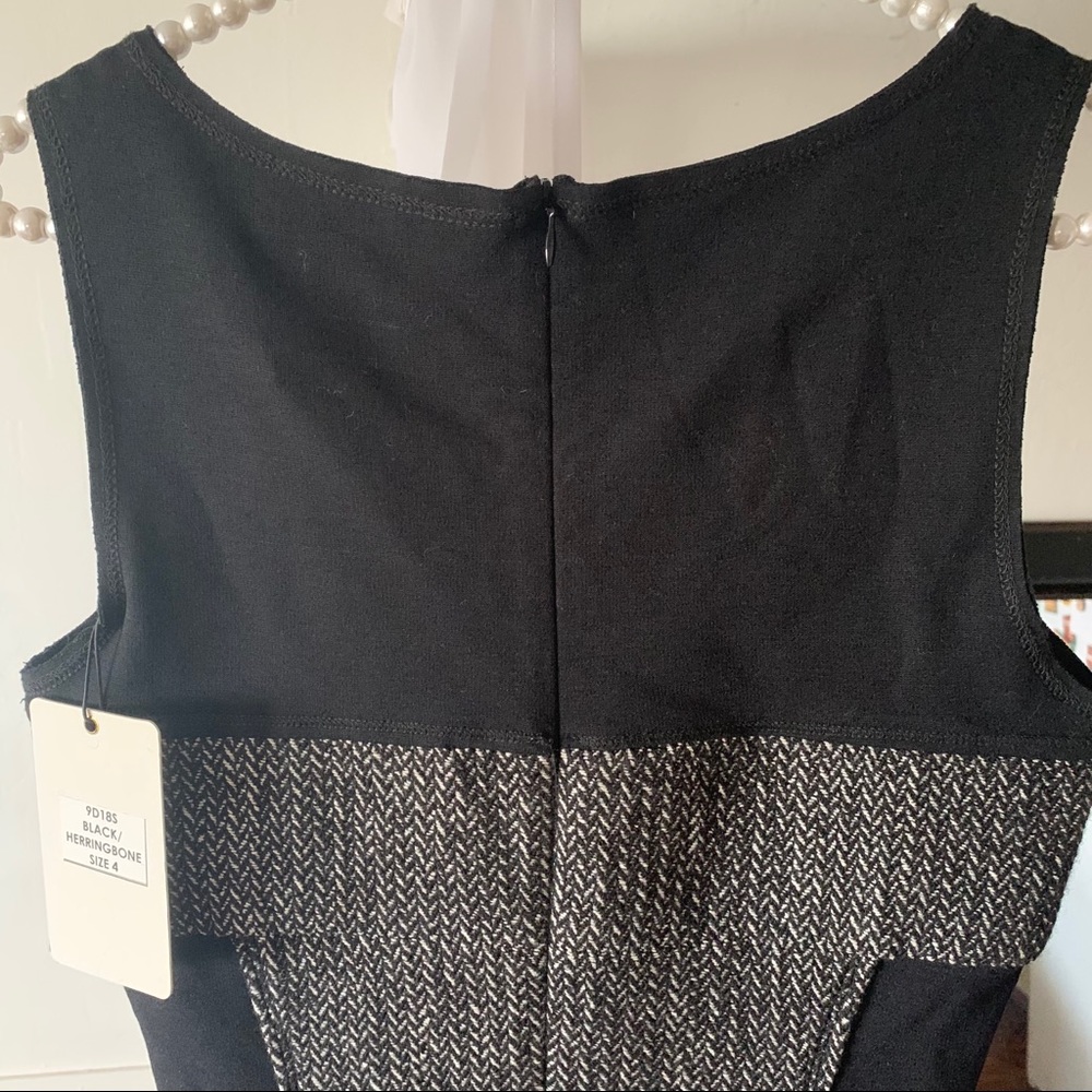NWT Yoana Baraschi Morph Black Herringbone Sheath Dress - Picture 6 of 12